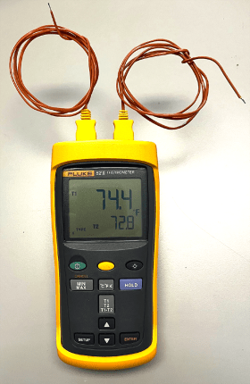 Image of dual channel thermocouple meter