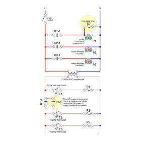 If priority is to be given to domestic water heating, circulators (P2) and (P3) must turn off when circulator (P1) is operating.