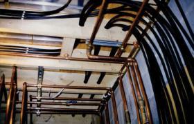 Tubing routed through closed framing spaces like electrical cable.