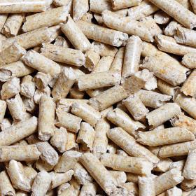 An image of wood pellets, used for wood burning devices.