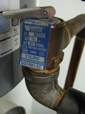 An image of a sticker rating for the pressure valve.