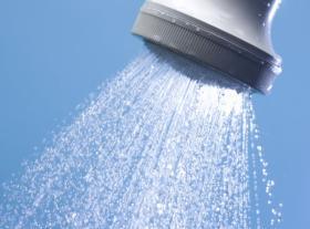 Water spraying from shower head