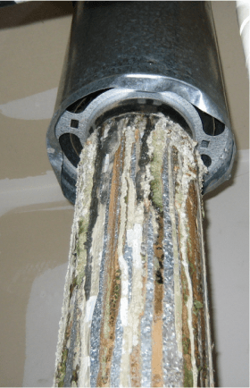 A joint can leak onto the exterior surface of the vent piping below the joint