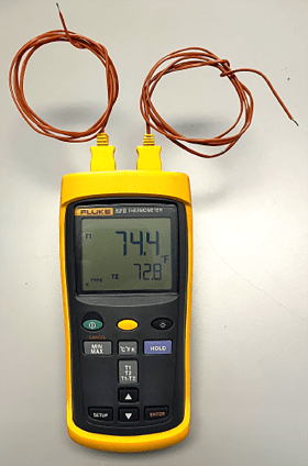 Image of dual channel thermocouple meter